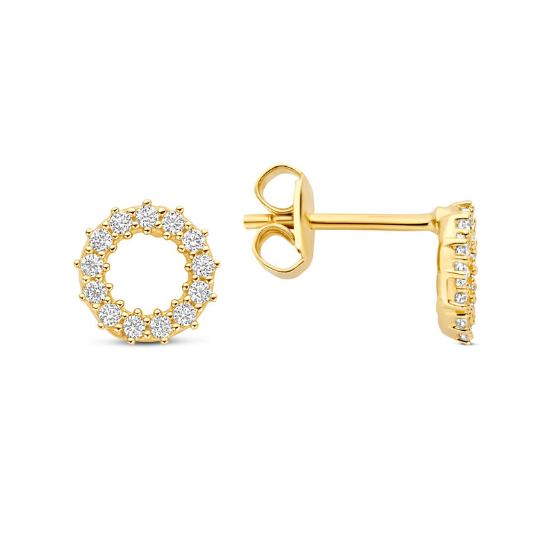 Beloro Jewels Monte Napoleone Ivet boucles d'oreilles en or 9 carats avec pierres en zirconium BO360122-zoom-