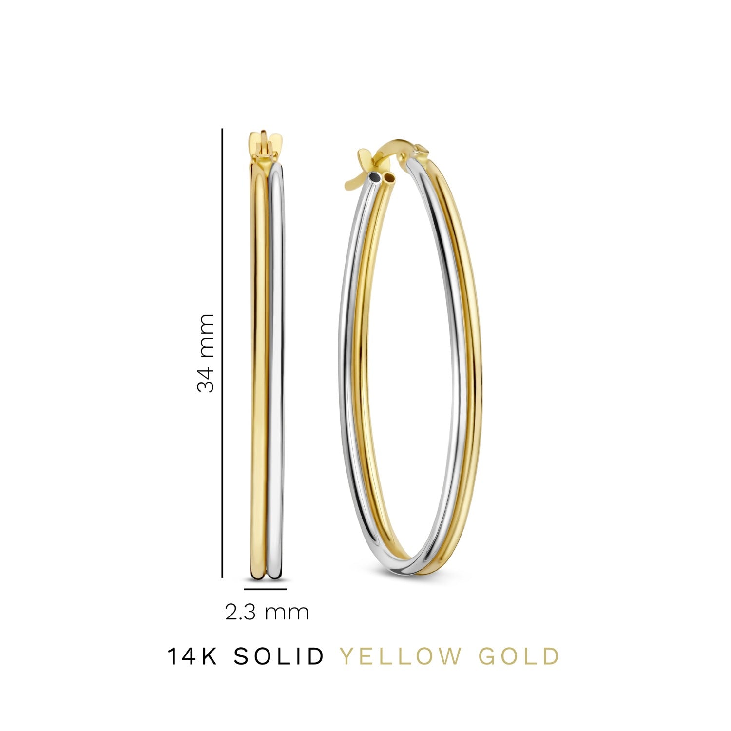 Isabel Bernard Rivoli Flori 14 carat Gold Hoop Earrings IB360257