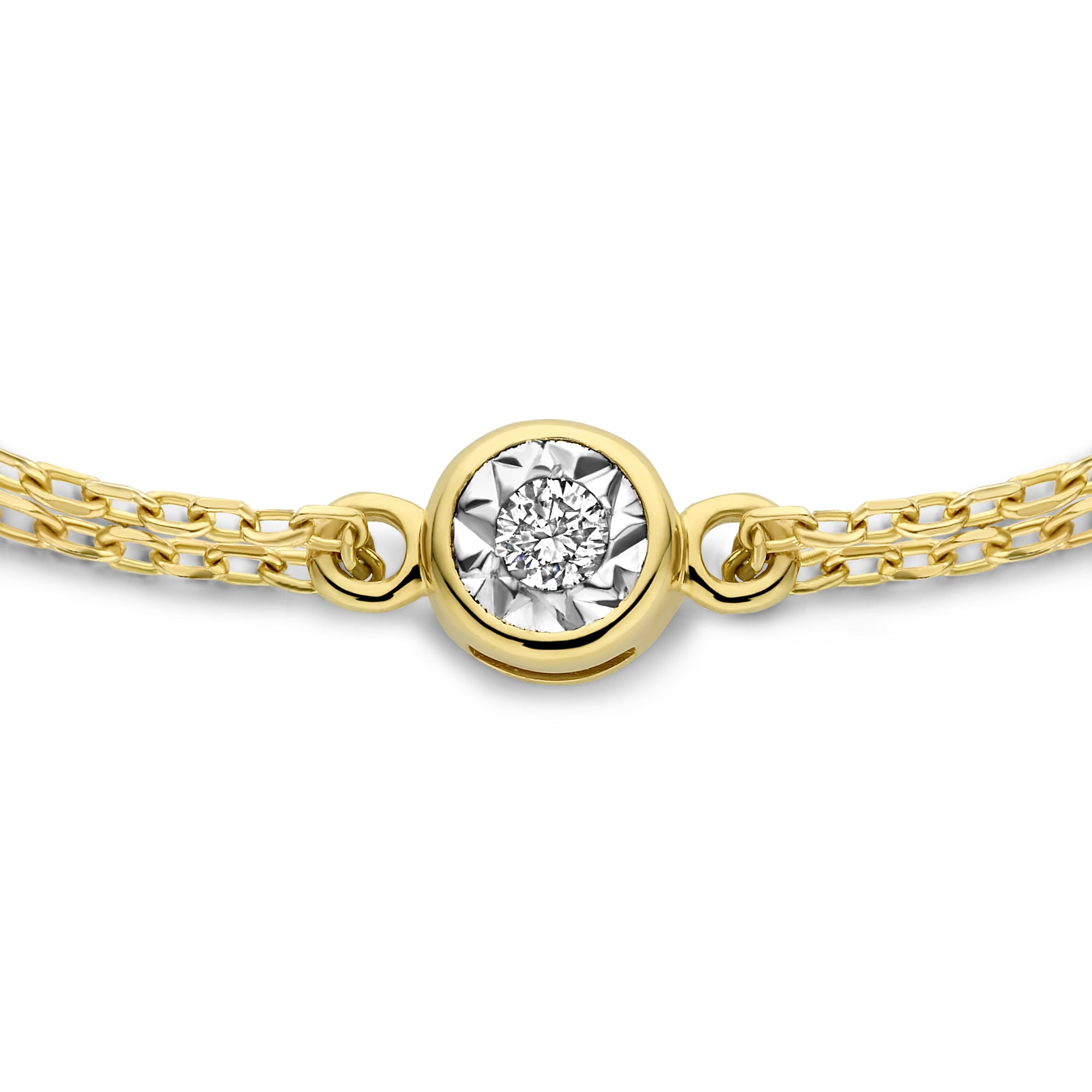 Isabel Bernard De La Paix Inaya 14 Carat Golden Bracelet | diamond 0.02 ct | IBD320011
