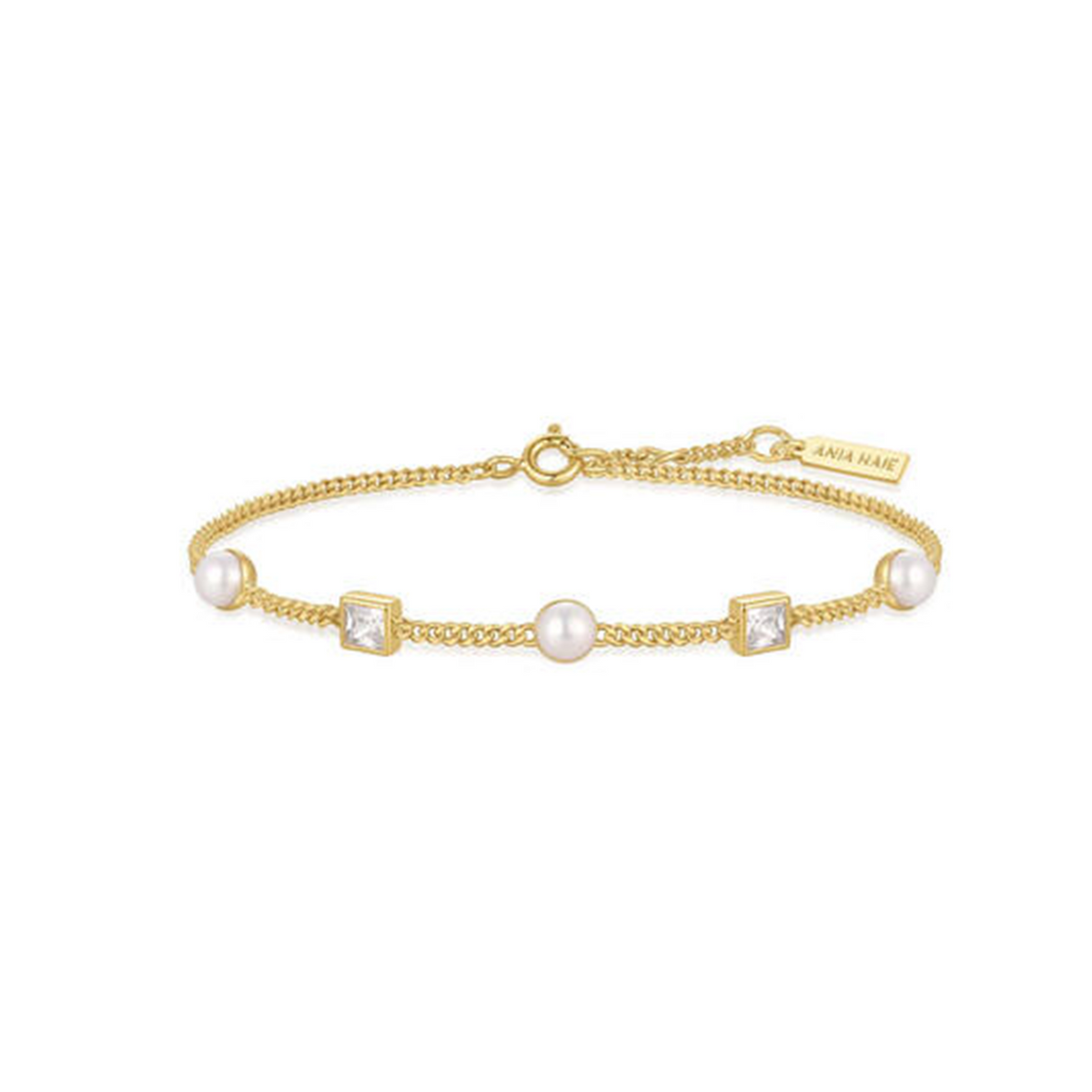 Ania Haie Reimaginer Gold Coloured Pearl Station Bracelet AH-B069-02G
