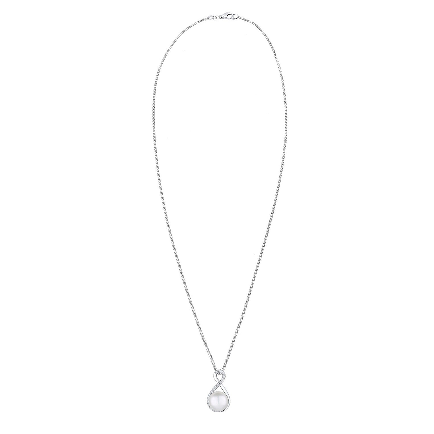 Elli 925 Sterling Silver Pearl Necklace with Pearl 2004-BF-0008001-001