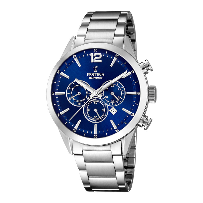 Festina Timeless Chrono Hommes Montre Argent F20343/7-zoom-