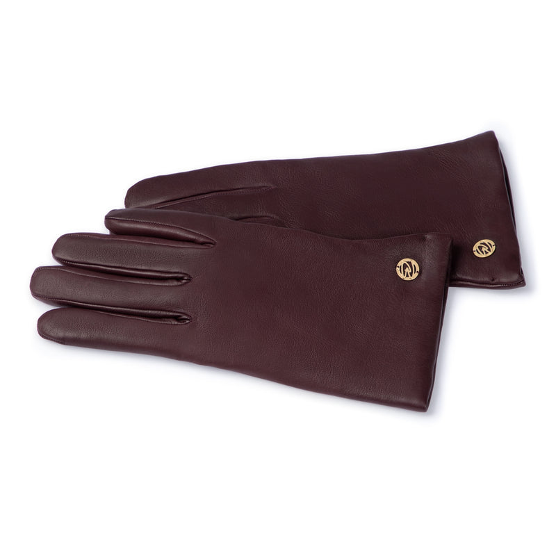 Isabel Bernard Honoré Eleanor gants marron foncé en cuir de chèvre IB67000-331-8-zoom-