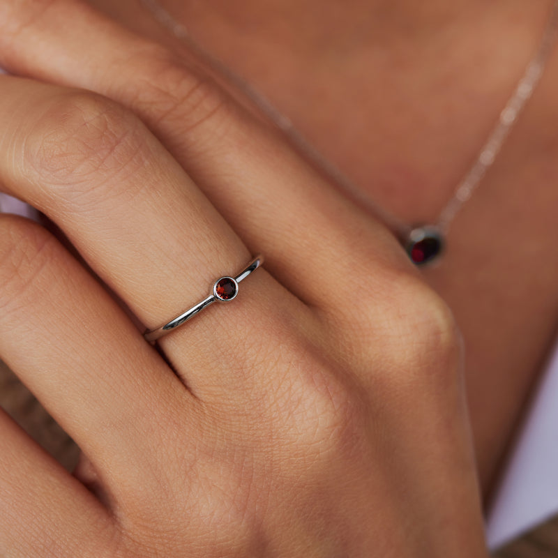 Violet Hamden Venus Zilveren Ring Met Geboortesteen VH330007JAN-60-zoom-