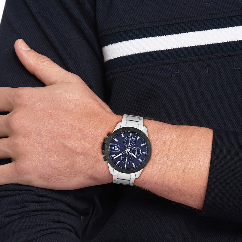 Tommy Hilfiger Jameson Montre Pour Homme Argentée et Bleue TH1792198-zoom-