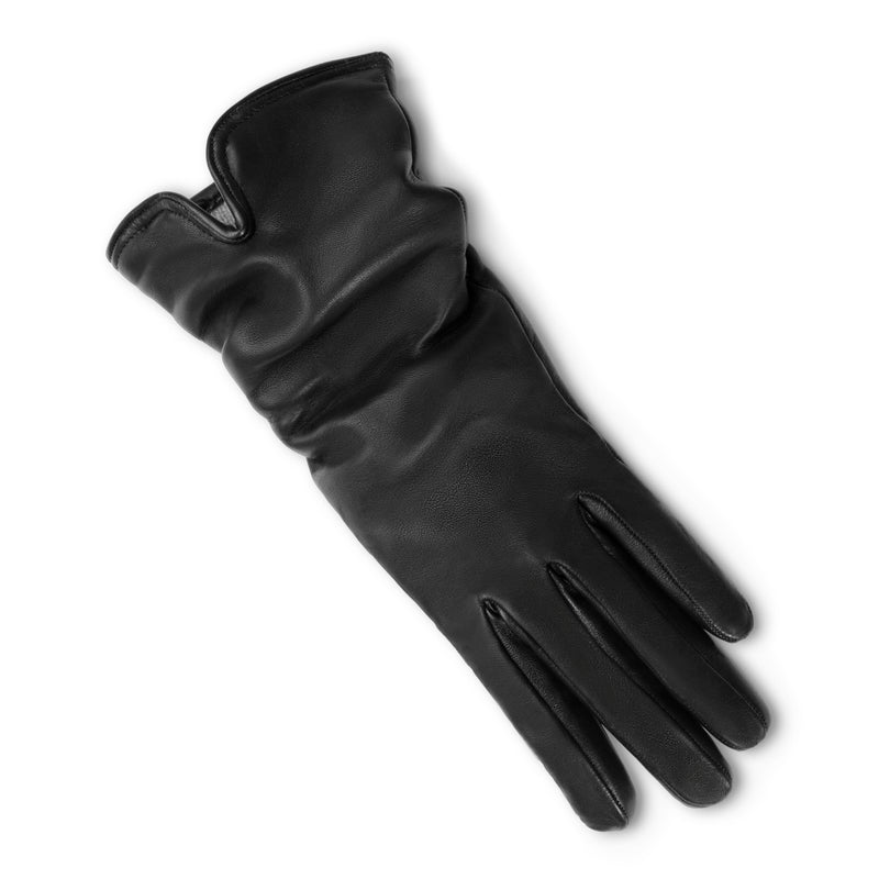 Isabel Bernard Honoré Sylvie gants noirs en cuir de chèvre IB67004-301-6.5-zoom-