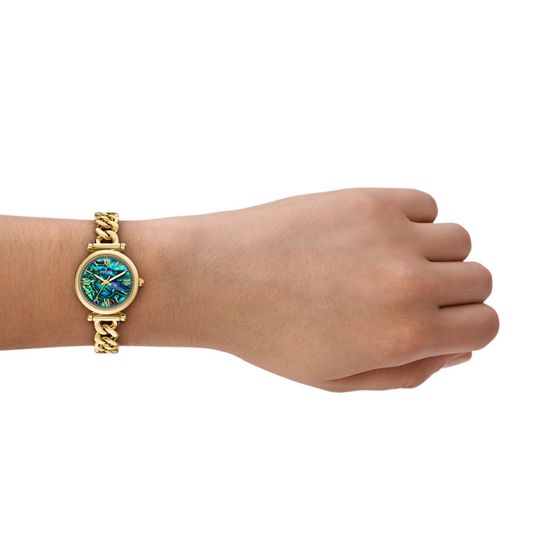 Fossil Carlie Montre Femme Dorée et Perle Noire ES5416-zoom-