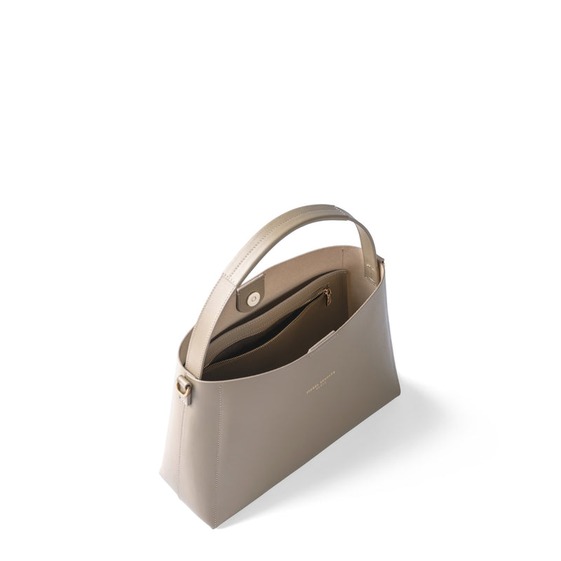 Isabel Bernard Montmartre Béatrice sac à main en cuir taupe en cuir naturel IB25095-378-zoom-