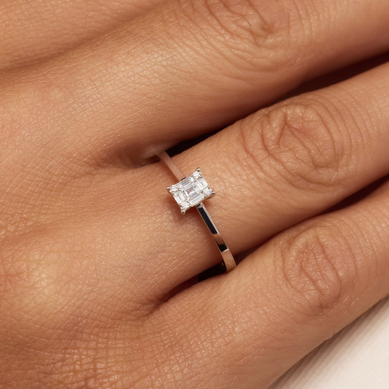 Isabel Bernard De la Paix Maxime bague en or blanc 14 carats avec diamant 0.13 ct IBD330042-54-zoom-