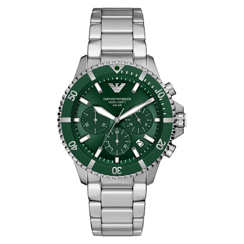 Emporio Armani World Explorer Solar Green Dial Watch AR11741-zoom-