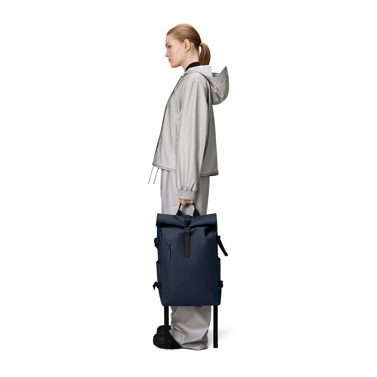 Rains Navy Rolltop Backpack Large R14590-47