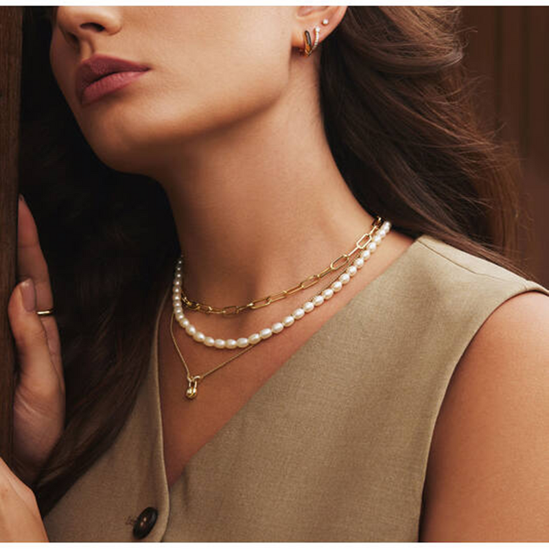 Ania Haie Reimaginer Gold Coloured Pearl Beaded Necklace AH-N069-02G-zoom-