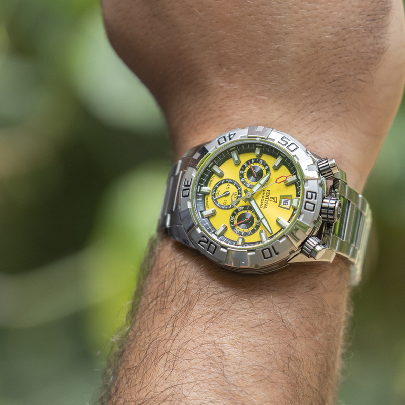 Festina Bullhead Yellow Chronograph Men's Watch F20743/4-zoom-