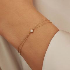 Isabel Bernard De La Paix Inaya 14 Carat Golden Bracelet | diamond 0.02 ct | IBD320011