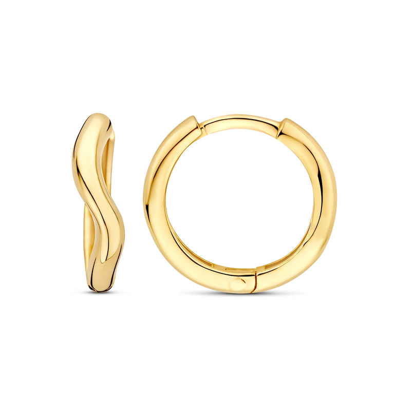 Beloro Jewels La Rinascente Mathilde boucles d'oreilles créoles en or 9 carats (9,6 mm) BO360109-zoom-