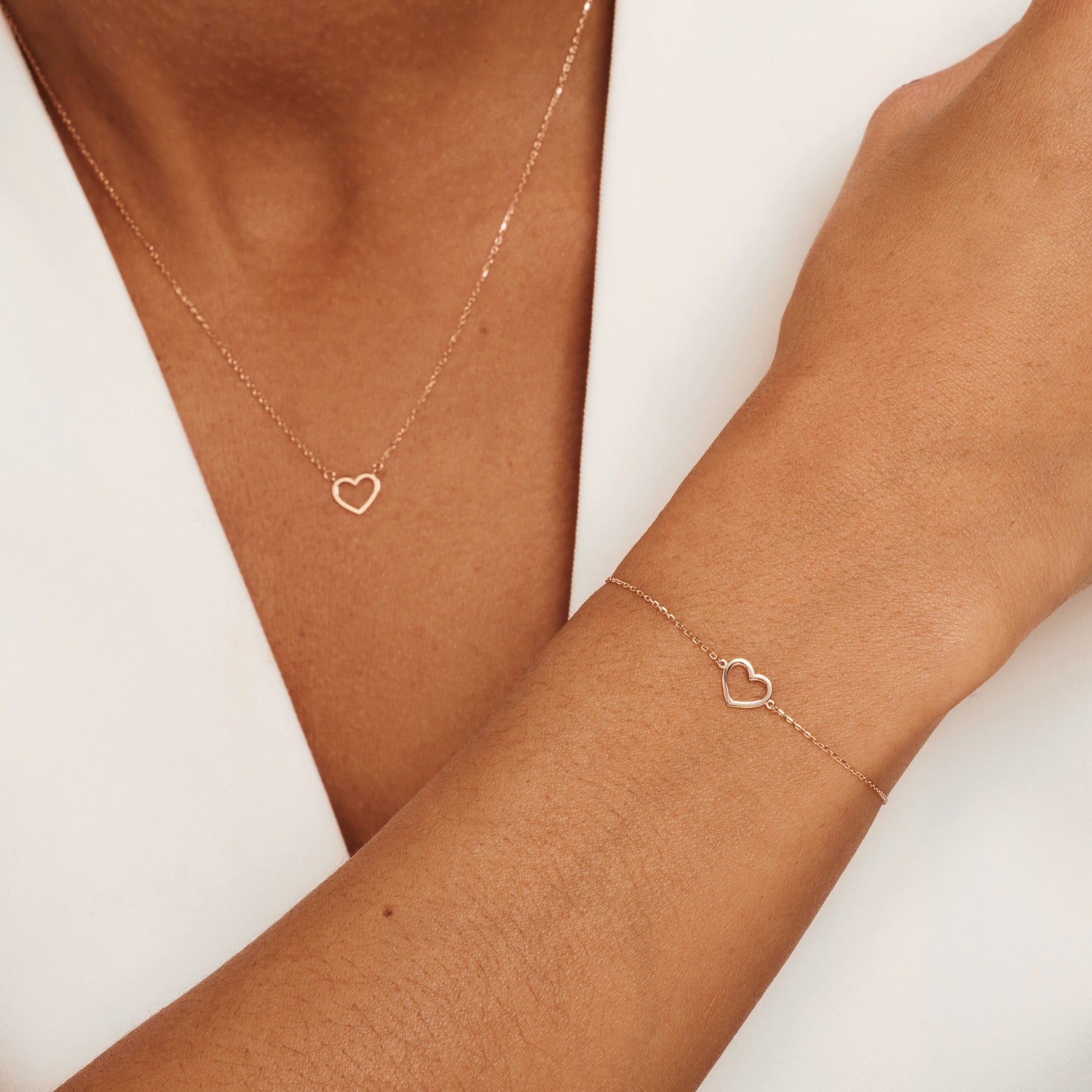 Isabel Bernard Cadeau d'Isabel 14 Carat Rosegold Necklace and Bracelet giftset IB90060