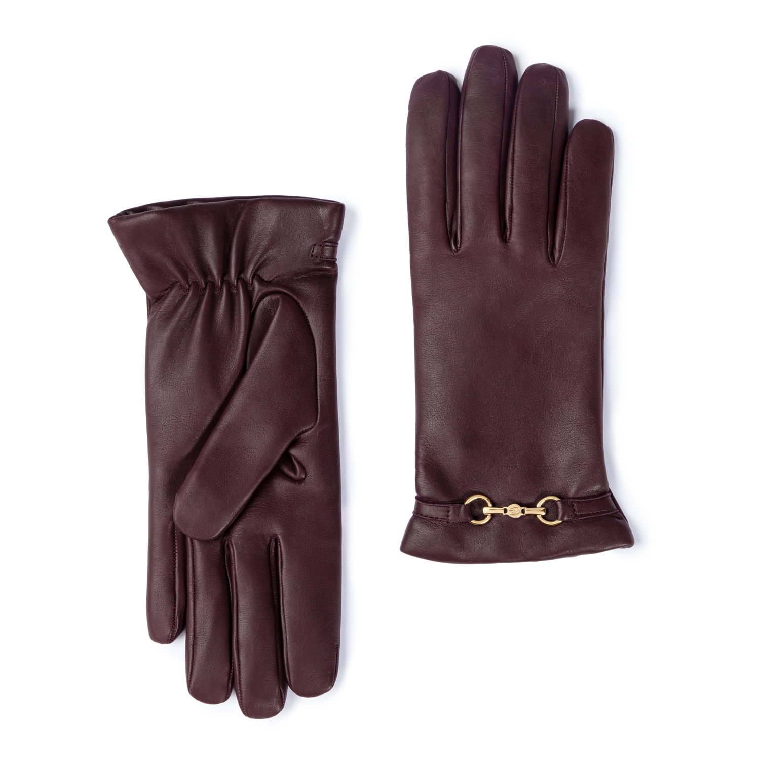Isabel Bernard Honoré Marcelia Bordeaux Red goatskin leather gloves IB67001-352-6.5