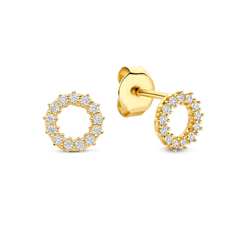 Beloro Jewels Monte Napoleone Ivet boucles d'oreilles en or 9 carats avec pierres en zirconium BO360122-zoom-