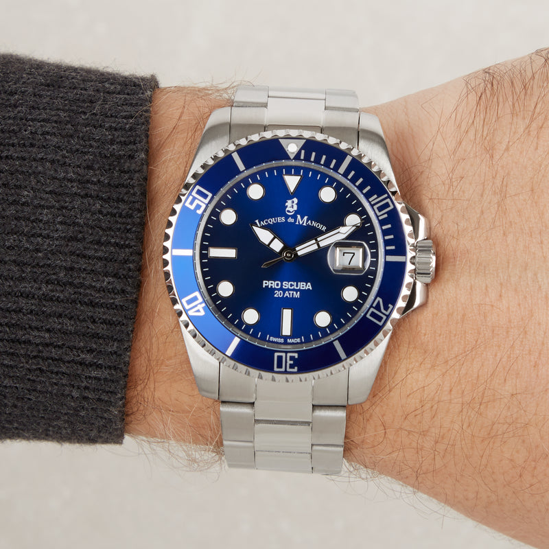 Jacques du Manoir Pro Scuba Hommes Montre Argent JWG02802-zoom-