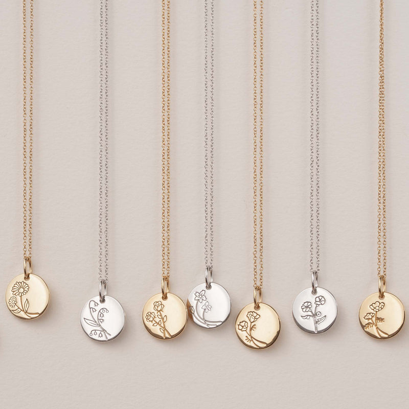 Violet Hamden Venus Collier en Argent 925 Sterling avec Fleur de Naissance VH340026-AUG-zoom-