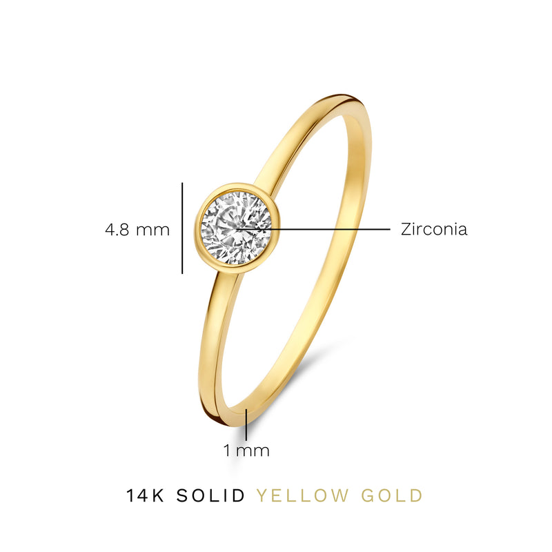 Isabel Bernard Baguette Genevieve Bague en Or 14 Carats Avec Blanc Zircone IB330092-50-zoom-