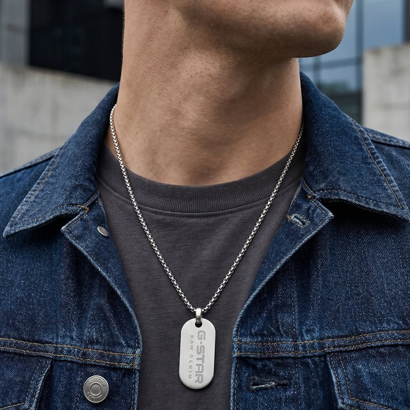 G-STAR ZipPoint Collier argenté à maillons GSJ.104.01-zoom-