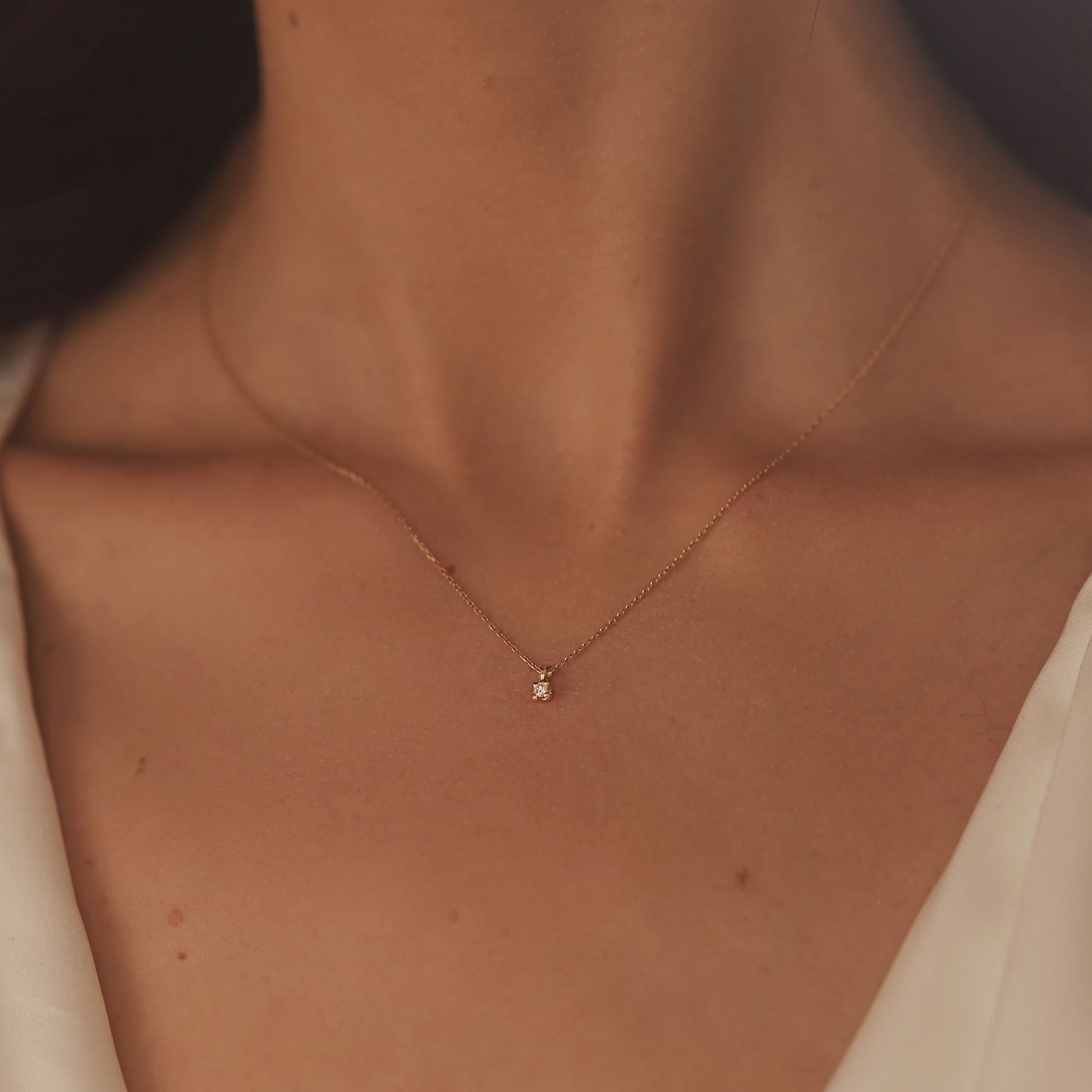 Isabel Bernard De la Paix Céline 14 Carat Golden Necklace | diamond 0.05 ct | IBD350001