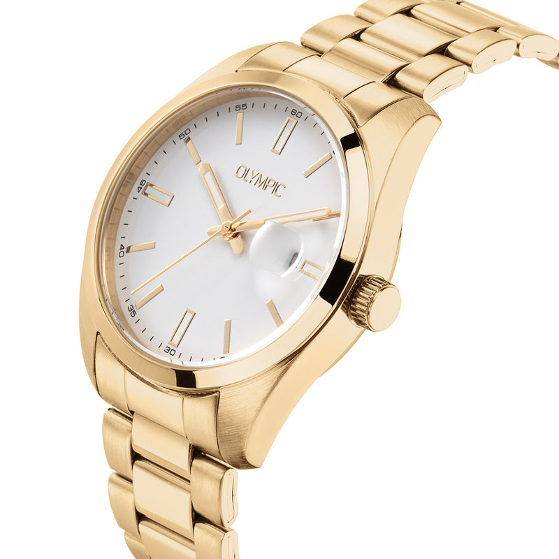 Olympic Louis Montre Pour Homme Dorée et Blanche OL75HDD001-zoom-