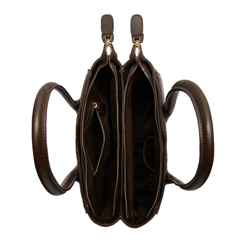 Isabel Bernard Sac à main Cloe en cuir de veau marron IB25091-zoom-