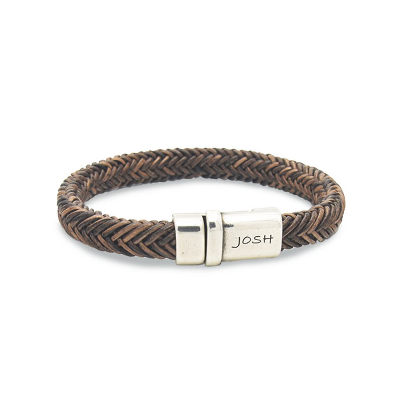 Josh Brown Natural Stone Bracelet 09332SL/BRWN/MED-zoom-