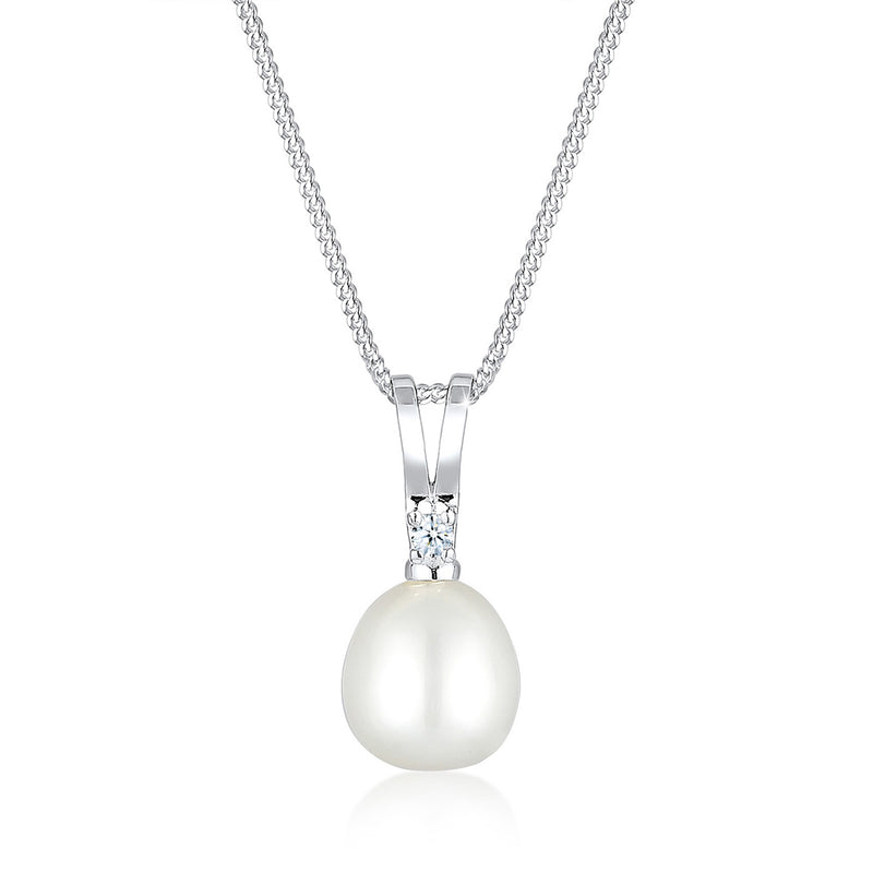 Elli 925 Sterling Silver Pearl Necklace with Diamond 2004-BF-0007569-001-zoom-