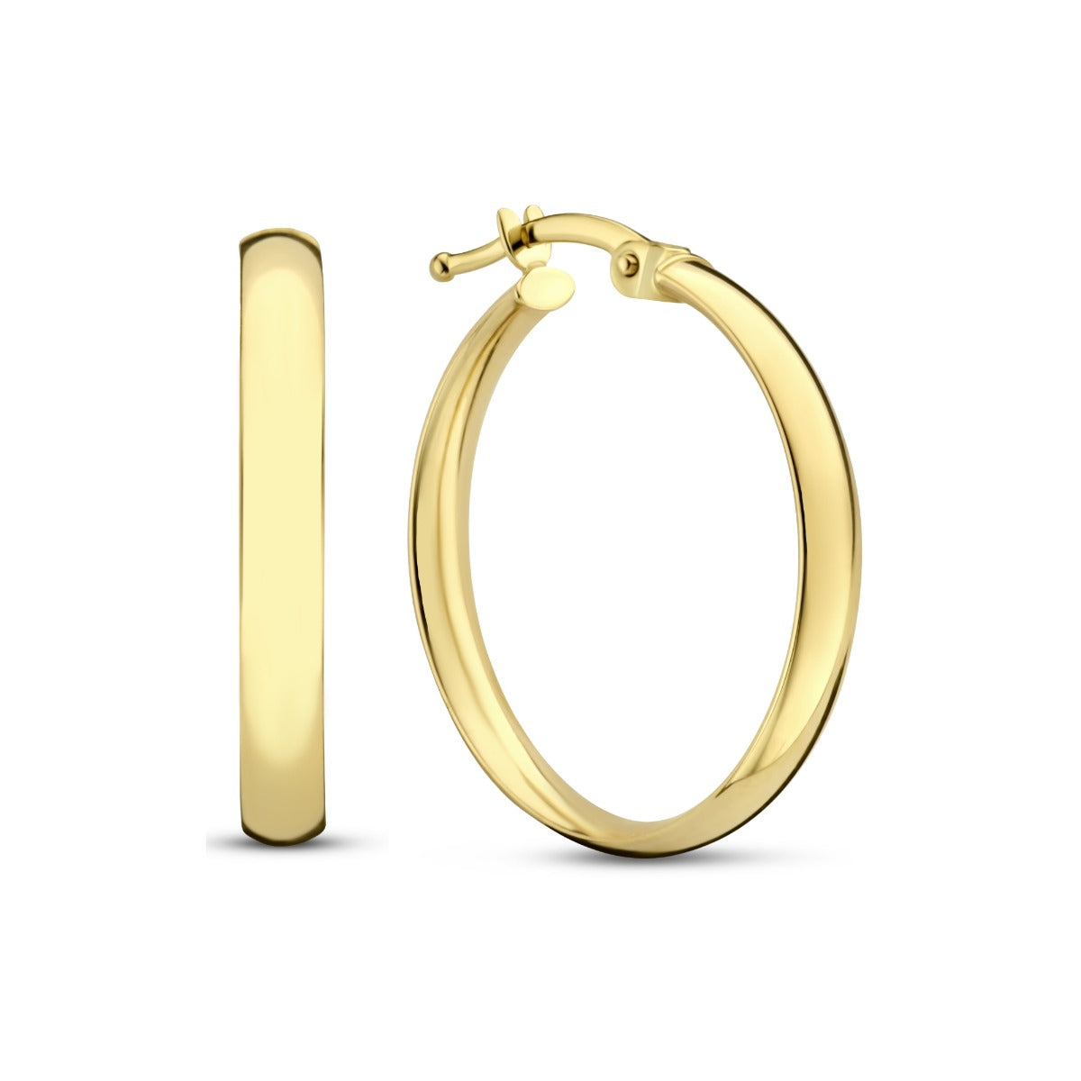 Isabel Bernard Rivoli Estrella 14 Carat Golden Hoop Earrings IB360126