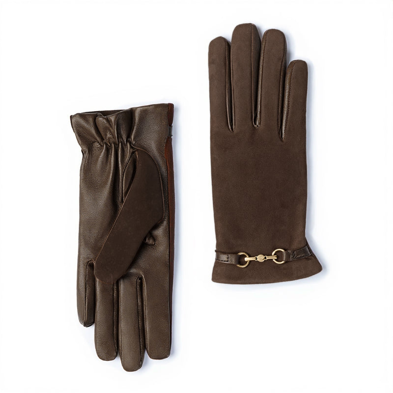 Isabel Bernard Honoré Marcelia gants marron foncé en daim de chèvre IB67001-131-6.5-zoom-