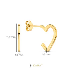Beloro Jewels Della Spiga Giulia 9 carat gold Ear Studs BO360063