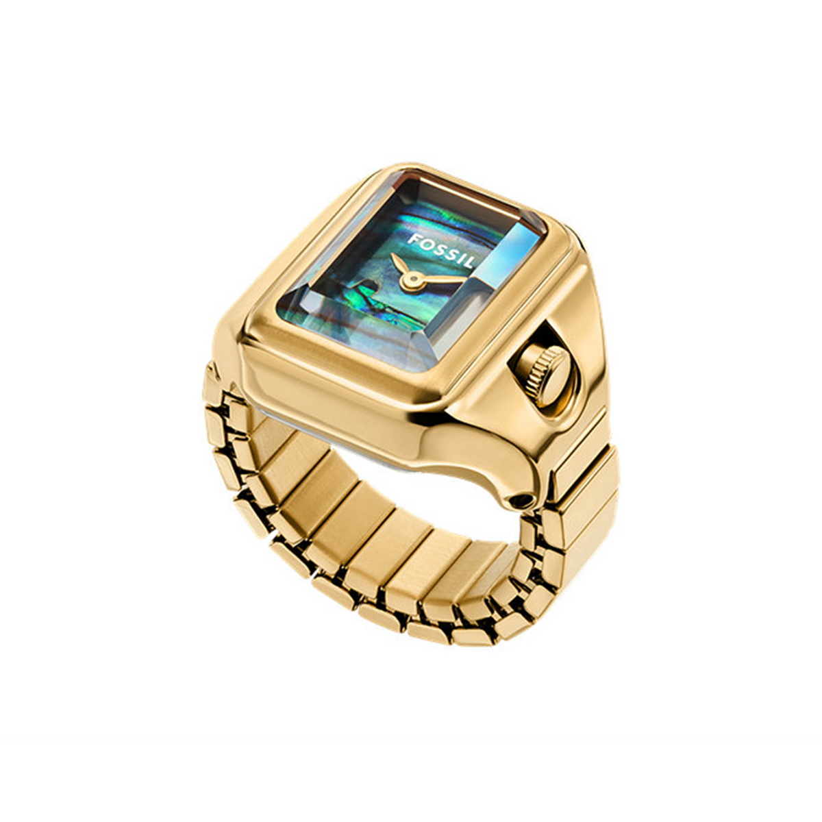 Fossil Raquel Gold and Black Pearl Women's Watch Ring ES5411