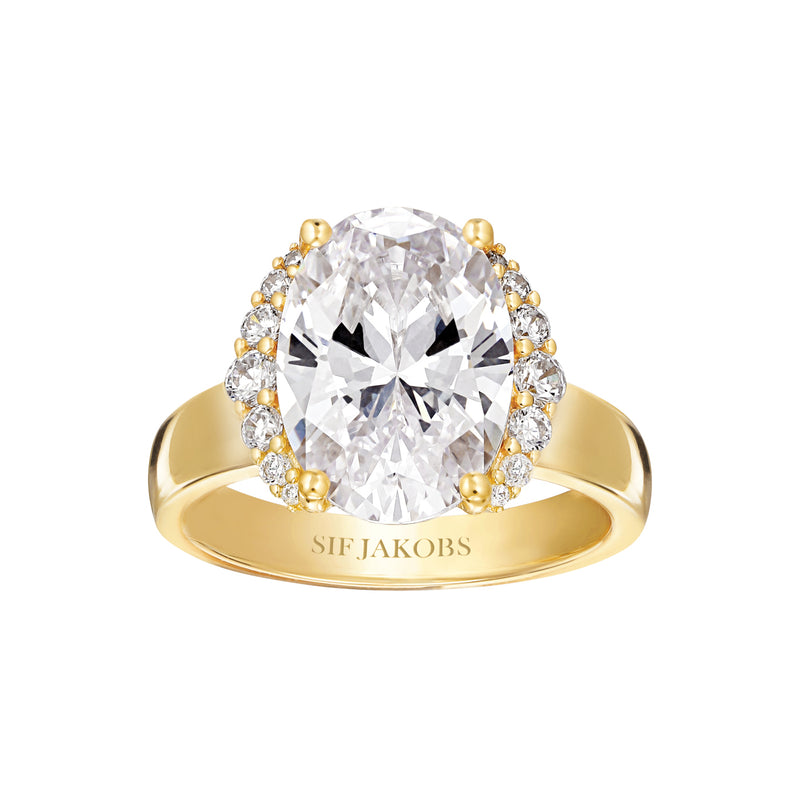 Sif Jakobs Ellisse Bague Plaqué or 18 carats SJ-R2342-CZ-YG-52-zoom-