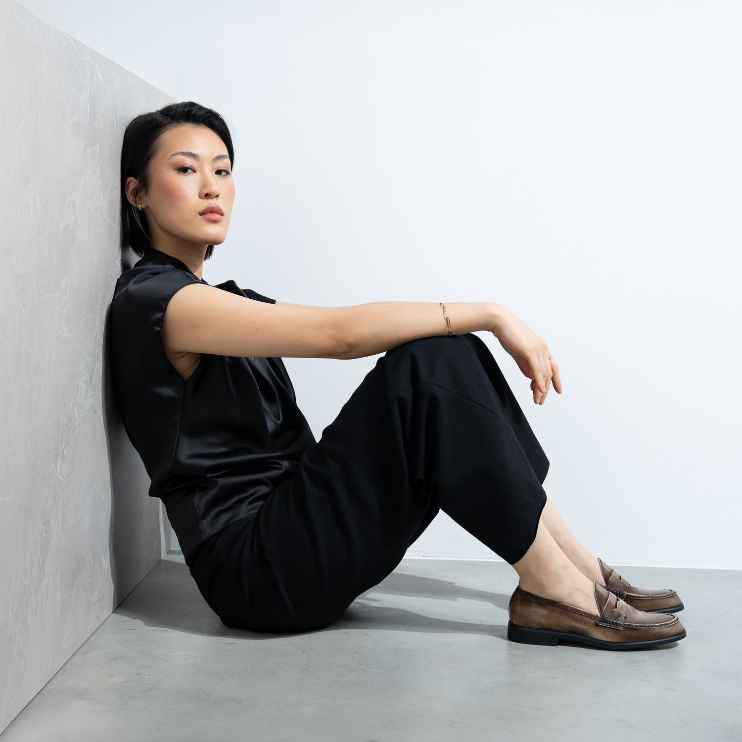 Isabel Bernard Vendôme Blandine mocha spazzolato leather loafers IB51015-639-36