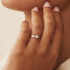Isabel Bernard De la Paix Hanaé 14 Carat Whitegold Ring | diamond 0.08 ct | IBD330009-50