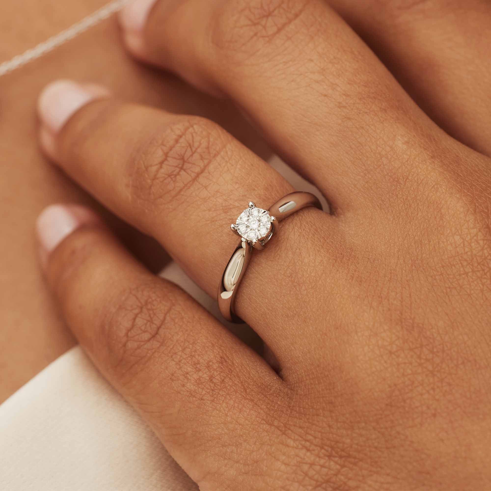 Isabel Bernard De la Paix Hanaé 14 Carat Whitegold Ring | diamond 0.08 ct | IBD330009-50