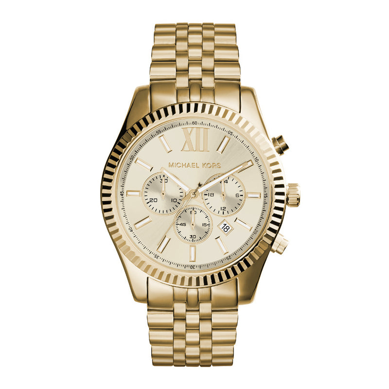 Michael Kors Hommes Montre Or MK8281-zoom-