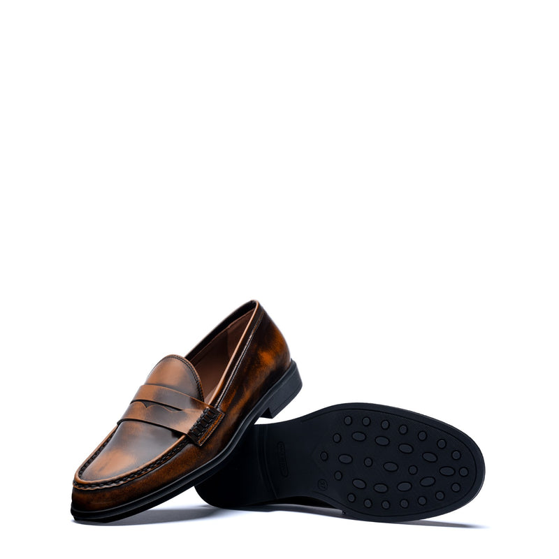 Isabel Bernard Vendôme Blandine mocassins en cuir spazzolato cognac IB51015-636-35-zoom-