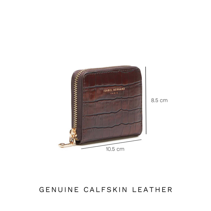 Isabel Bernard Honoré Femmes Portefeuille Zippé Marron IB23106-zoom-