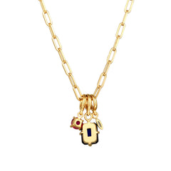 Elli 925 Sterling Silver Necklace Gold plated with Ruby 2004-BF-0008268-001