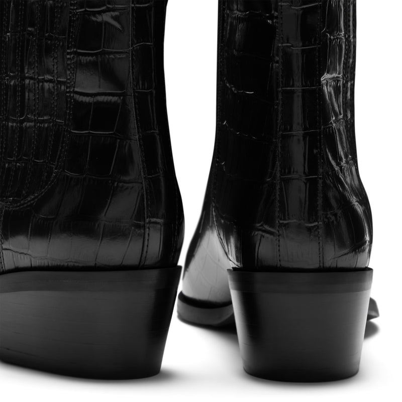 Isabel Bernard Bottes Amandine en cuir de veau noir croco IB53010-201-36-zoom-