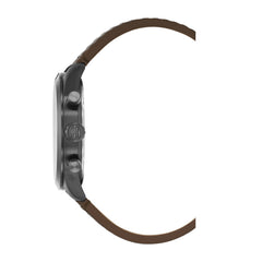 G-STAR Originals Black Steel Men's Watch with Brown Leather Strap GSW.504.03
