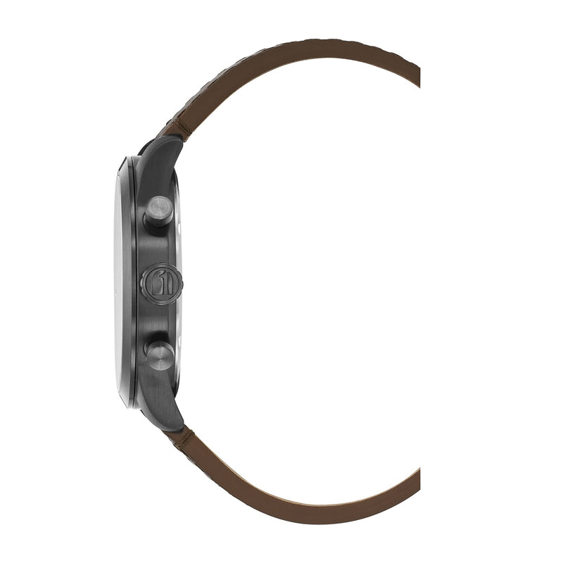 G-STAR Originals Montre Homme en Acier Noir avec Bracelet en Cuir Marron GSW.504.03-zoom-
