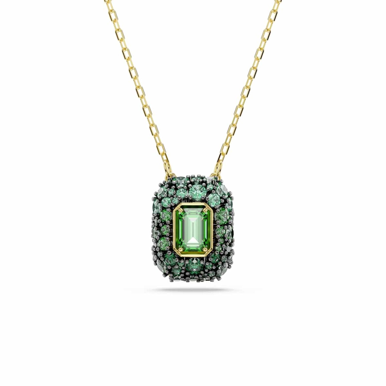 Swarovski Sublima Glam Gold-Tone Necklace with Green Pendant 5752884
