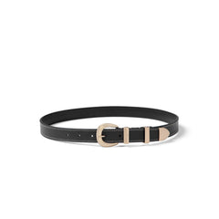 Isabel Bernard Rêveur Mathilde Black calfskin belt with gold-coloured buckle IB60020-001-90