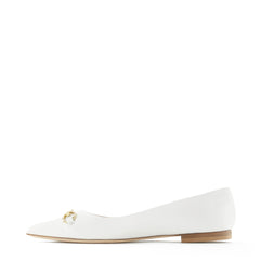 Isabel Bernard Vendôme Elita White Leather Bellerinas made of Calfskin IB51002-00-42