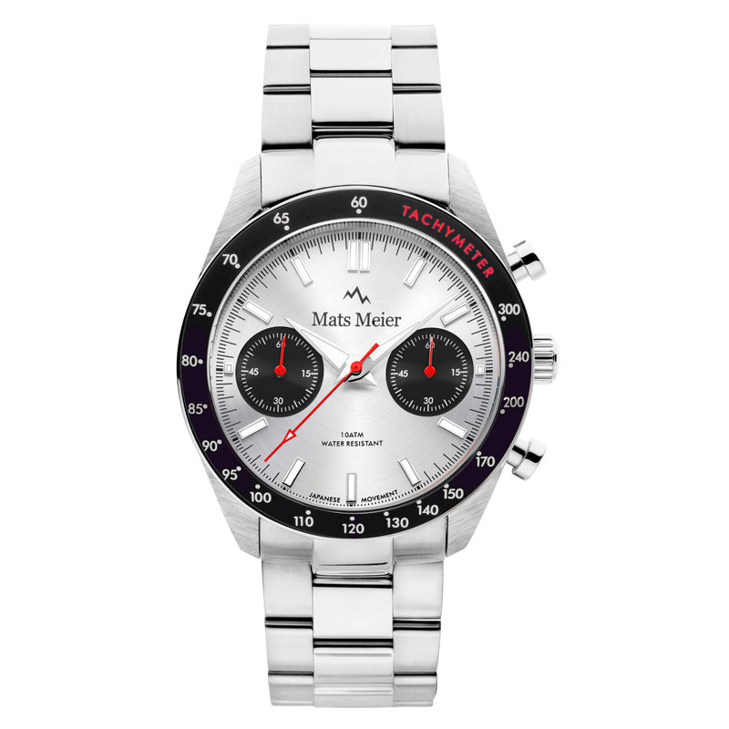 Mats Meier Arosa Racing Hommes Montre Argent MM50011-zoom-